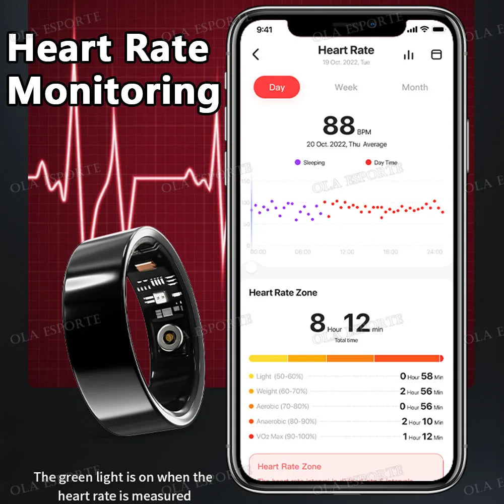 New Smart Ring Men Women Health Monitoring Heart Rate Blood Oxygen Sleep 5ATM Waterproof Multi Sports Fitness Tracker Rings 2025