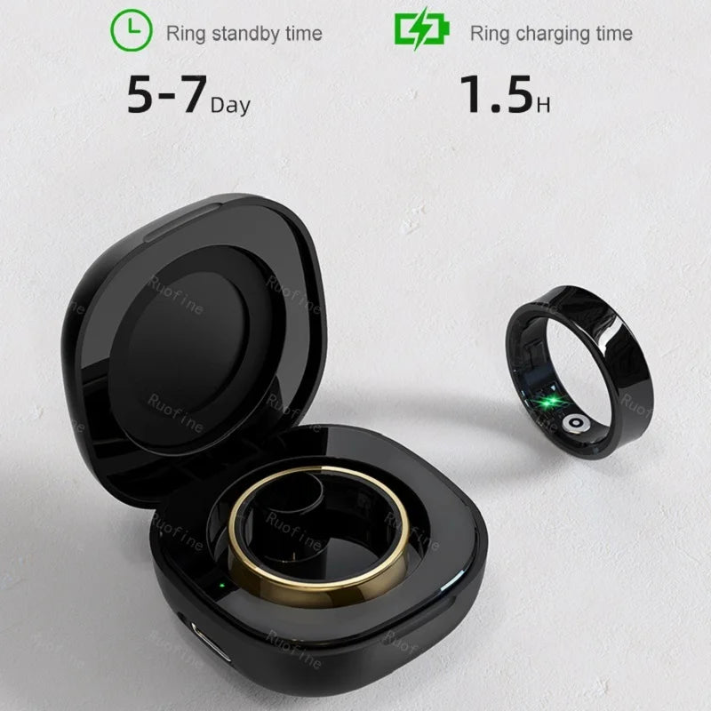 R09 Rings Women's Men Couple Health Monitor Steps Qring APP Smartring Electronics Devices Waterproof Remote Control Android Ios