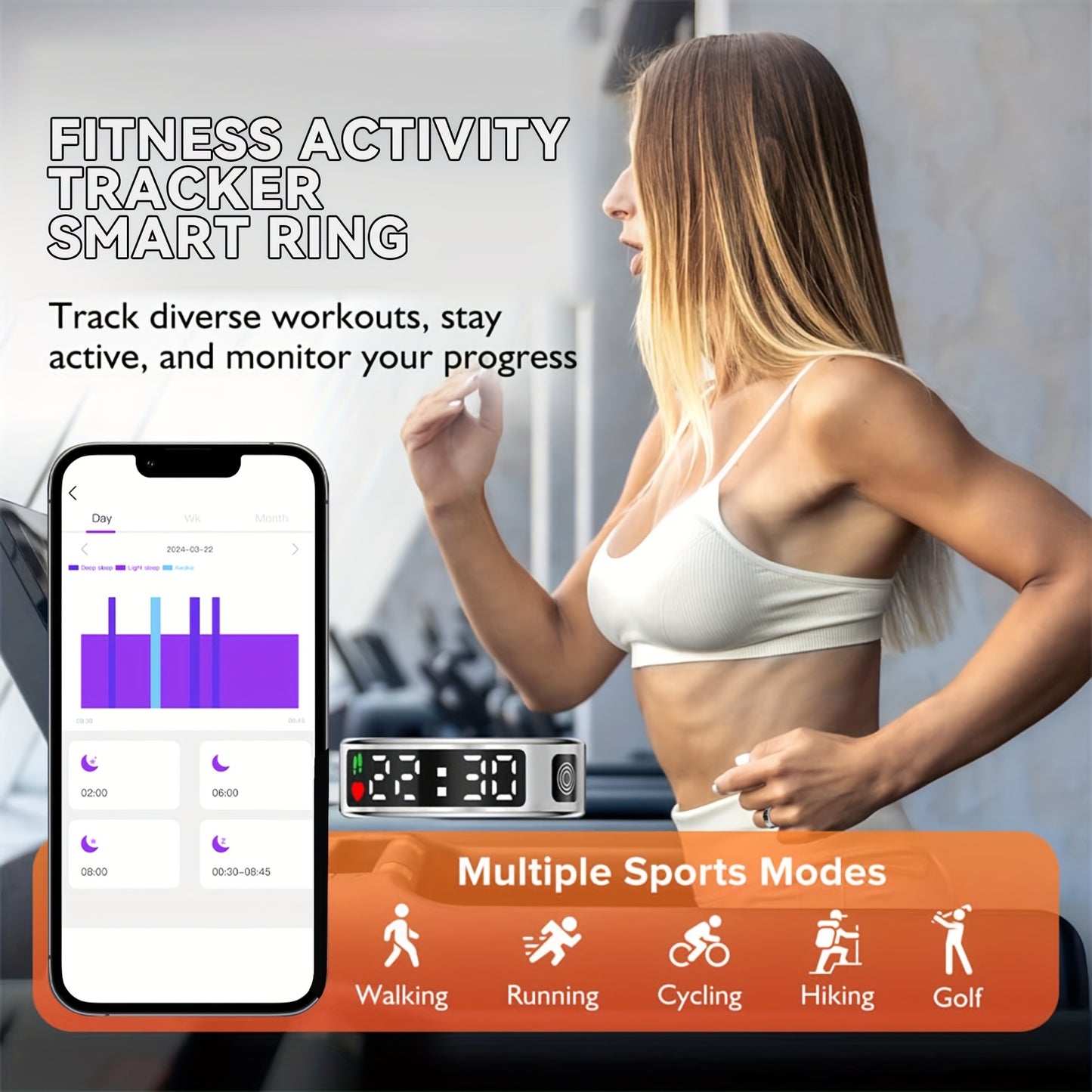 Smart Rings For Men And Women, Step Count, Distance, Exercise Fitness Tracking, Sleep Analysis, IP68 Design, Charging Case, Long Battery Life, Technological Fashion, Ideal Valentine'S Day, New Year & Birthday Gifts