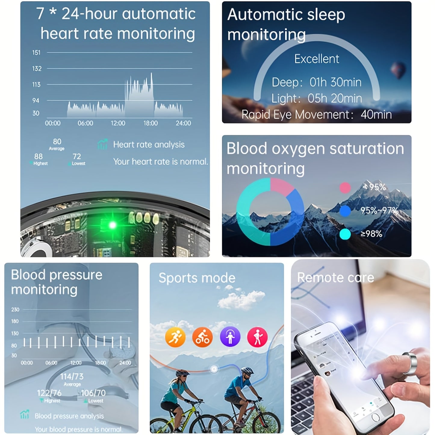 Smart Rings for Men Women, Activity Ring and Fitness Tracker with Steps, Calories, Sleep Tracking, Exercise Monitoring, Health Monitoring Ring for iPhone Android, Intelligent Ring - Fathers Day Gifts, Birthday Gifts